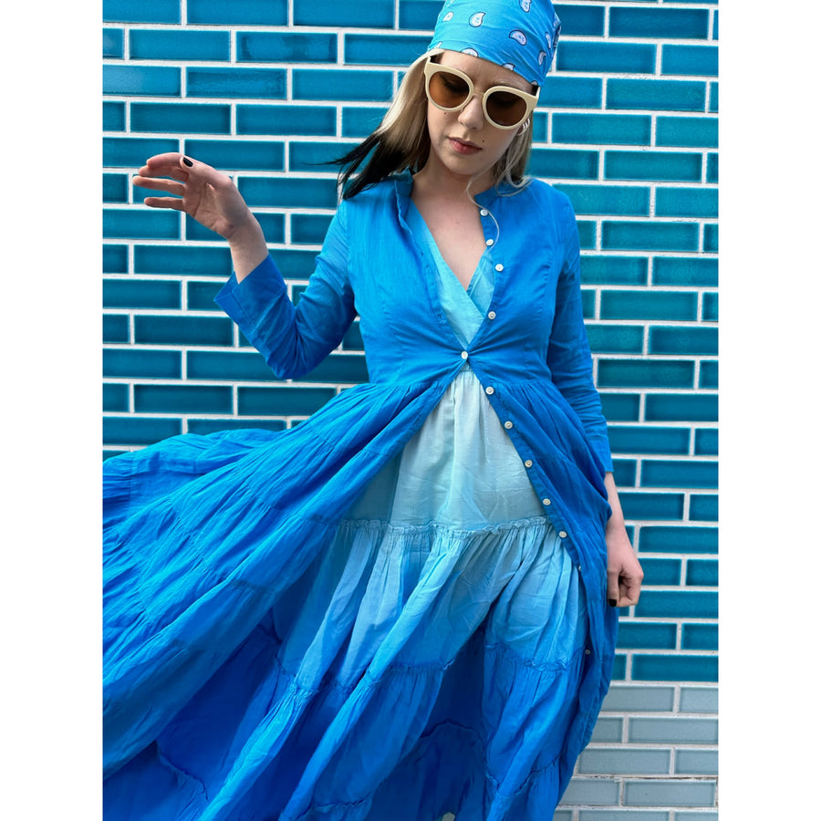 Pranella - Victoria maxi dress greek blue