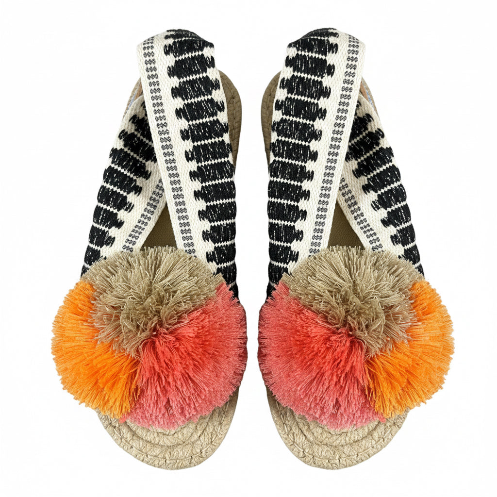 Black and off white Stripe espadrille