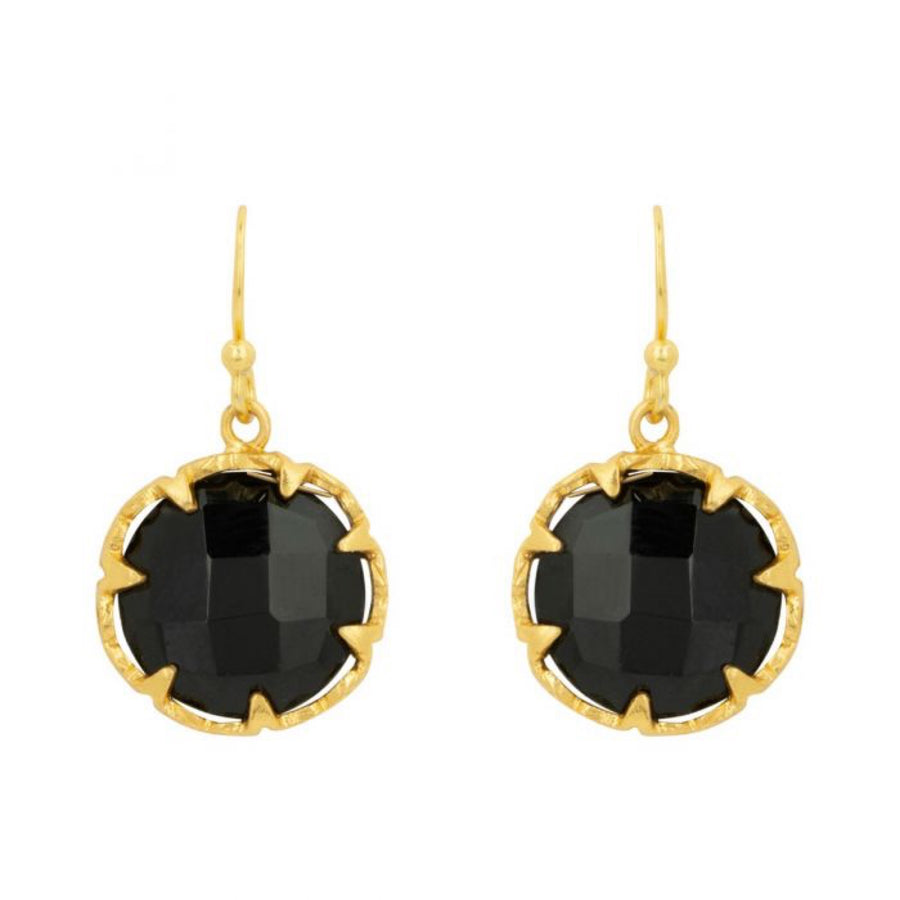 Ash Petite Gemstone Earrings Onyx