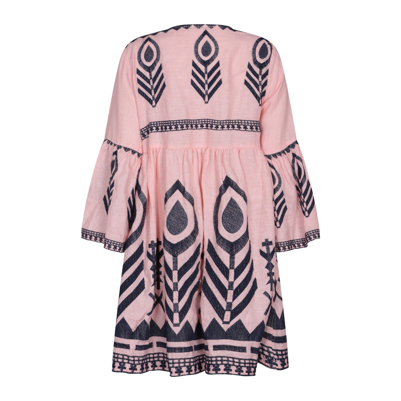 Kori Greek Style Mini Dress Pink/Blue