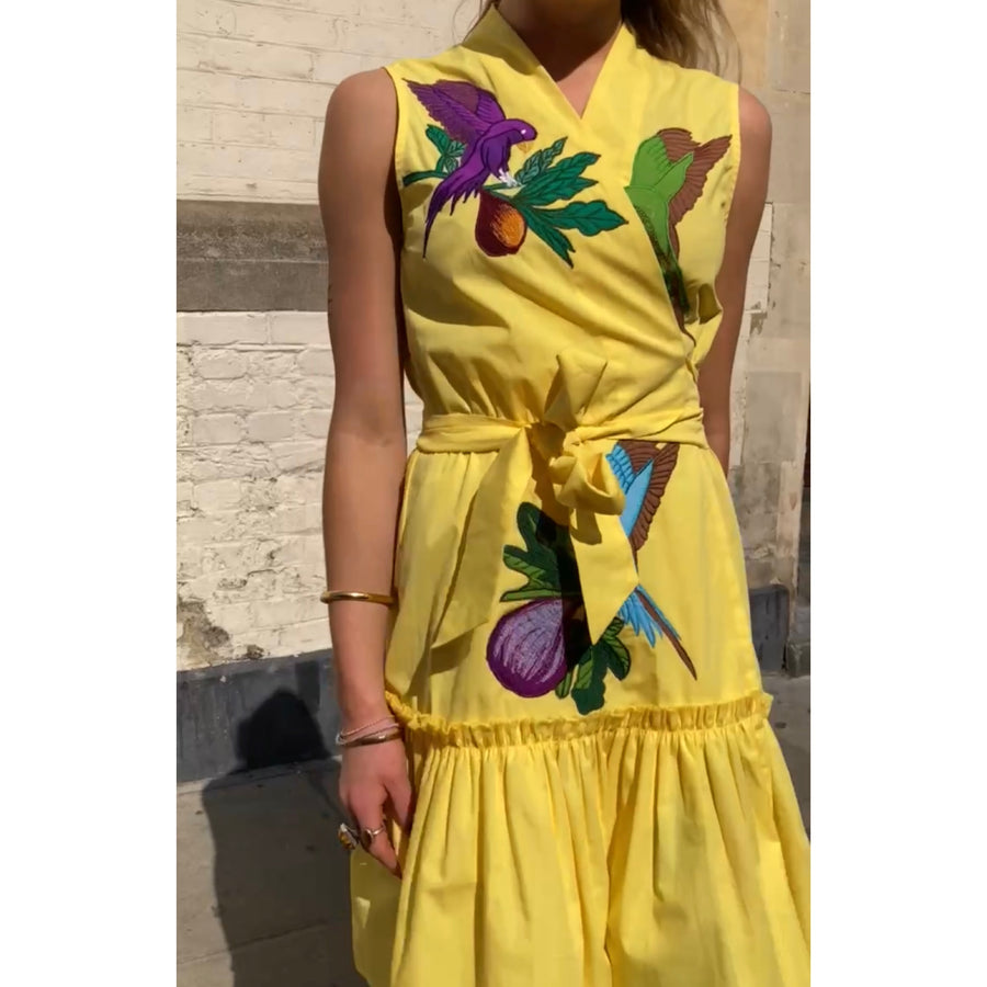 Anouk Grewal Yellow Mini Wrap Dress