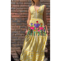 Anouk Grewal Yellow Stripe Dress