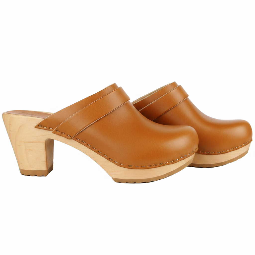 Bosabo Vegetable Leather Tan Clogs