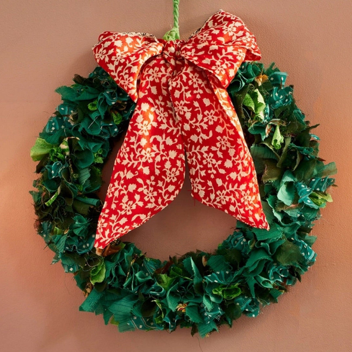 Recycled Sari Small Green Wreath