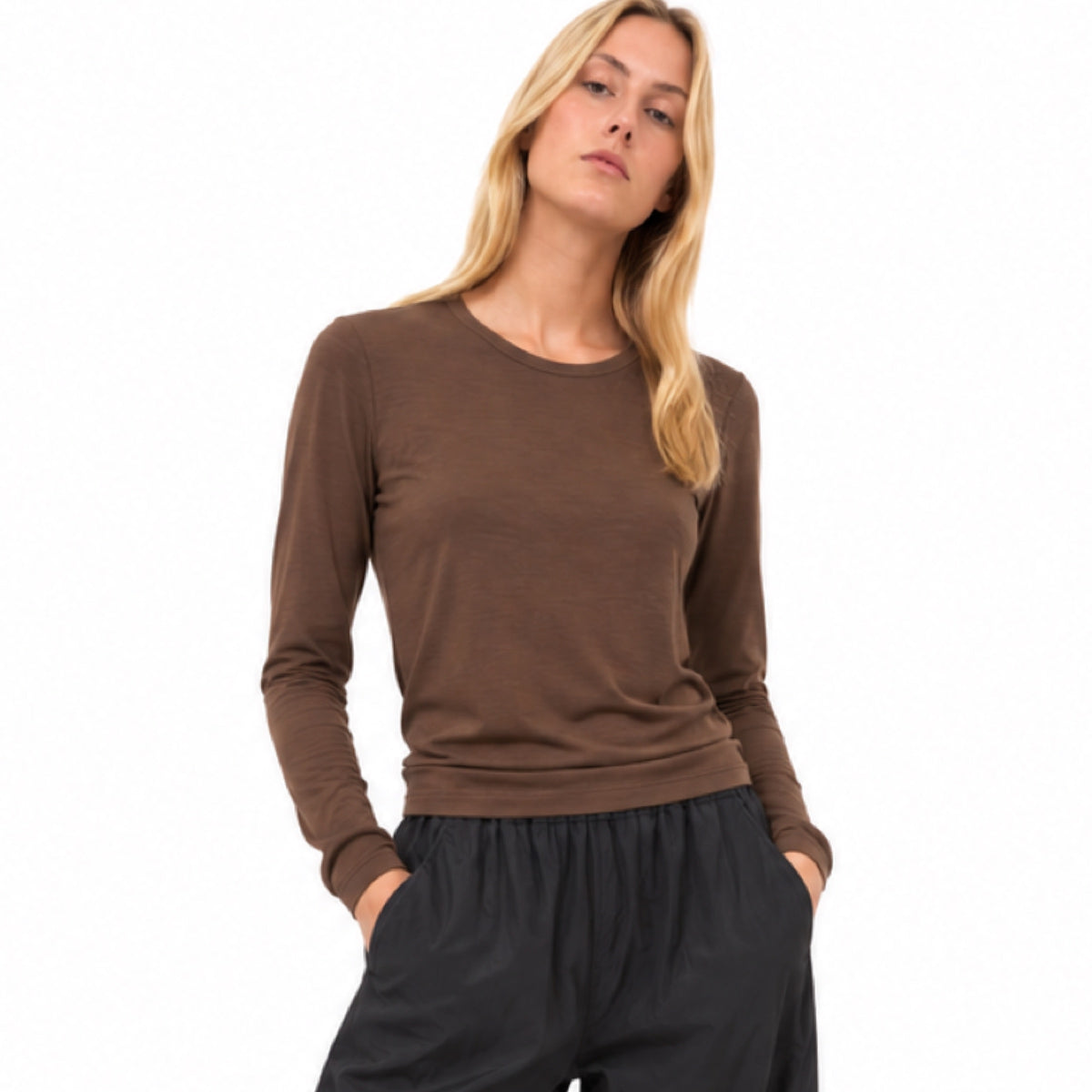 Mocha Cashmere Layer Top