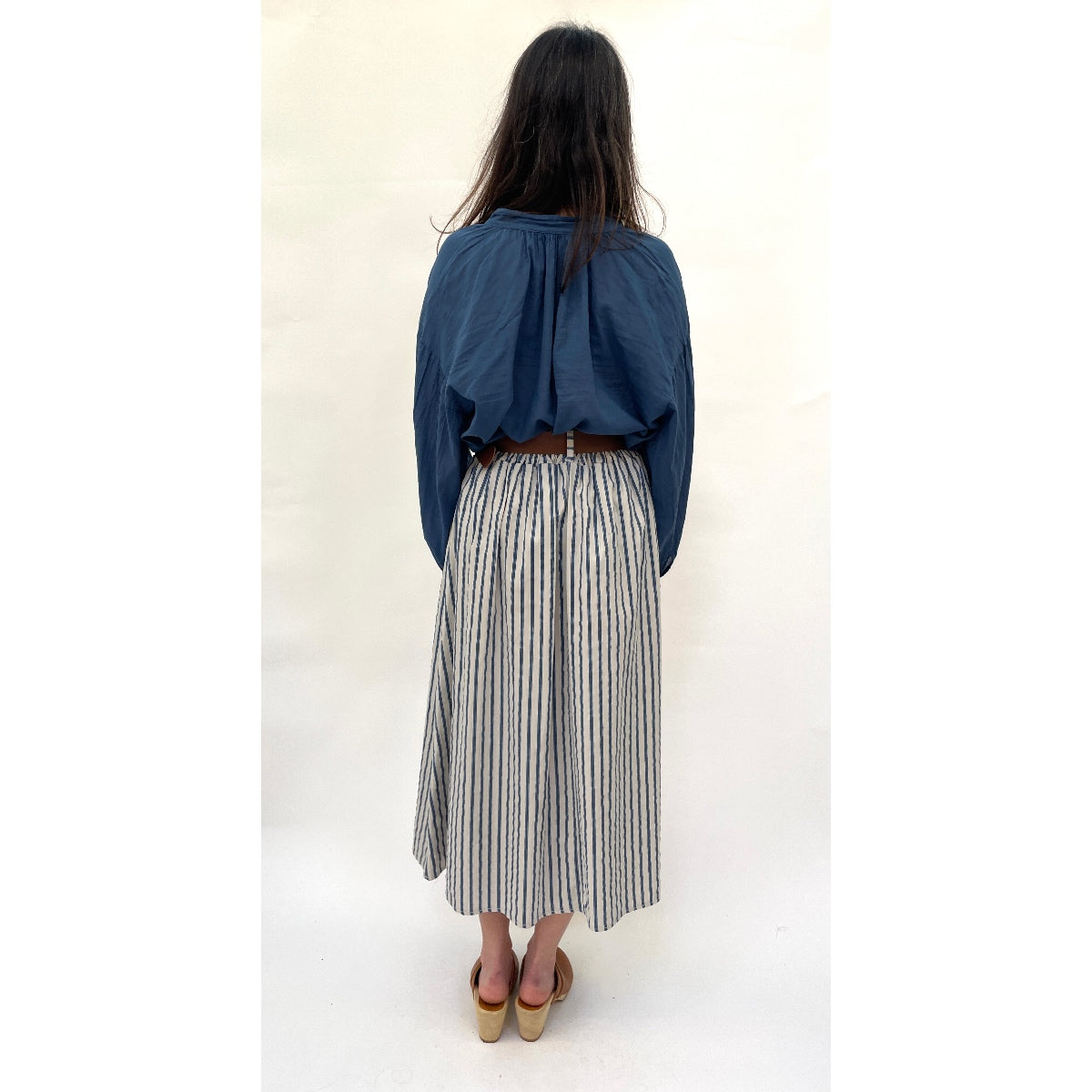 French Stripe Belted Skirt