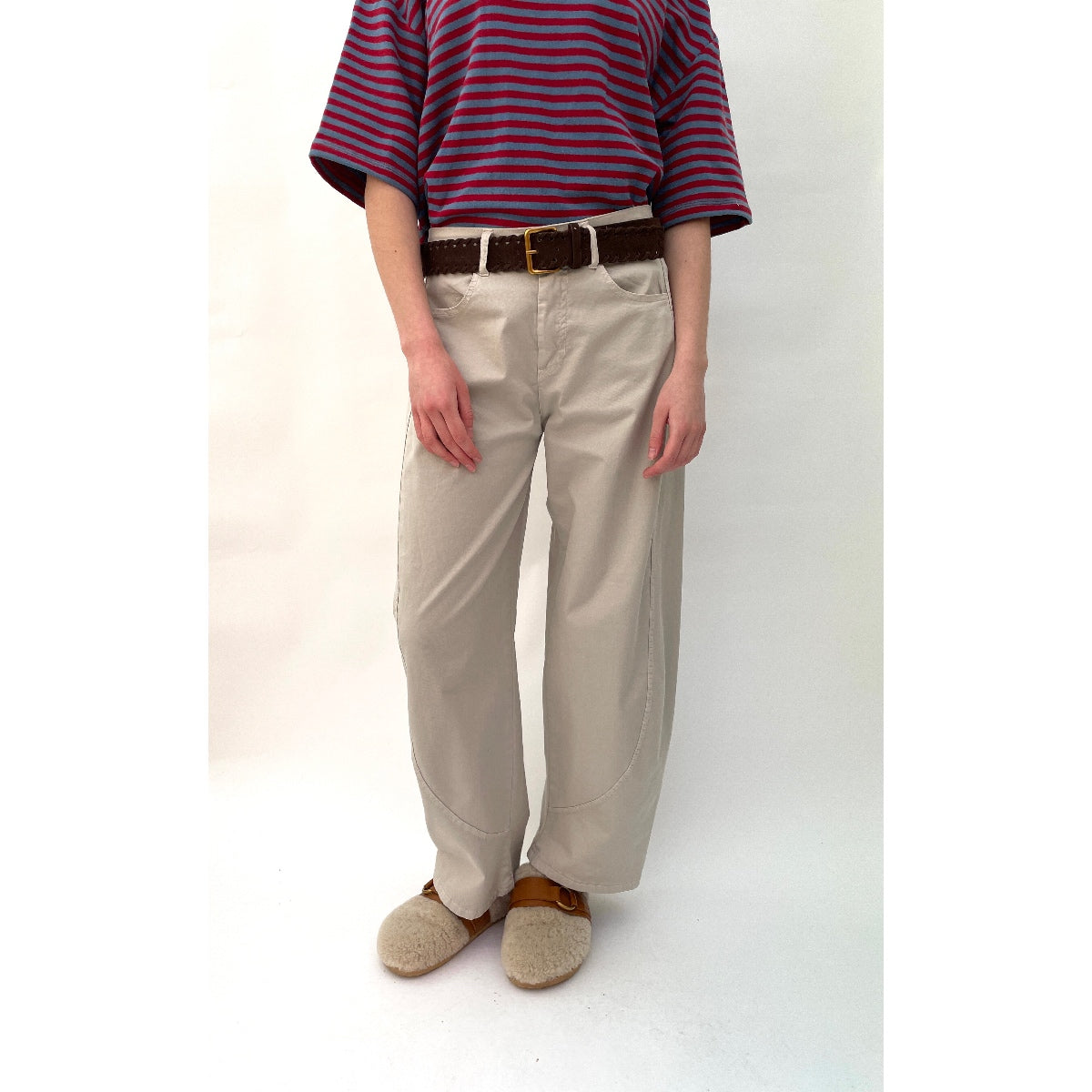 Belted Cotton Barrel Ecru