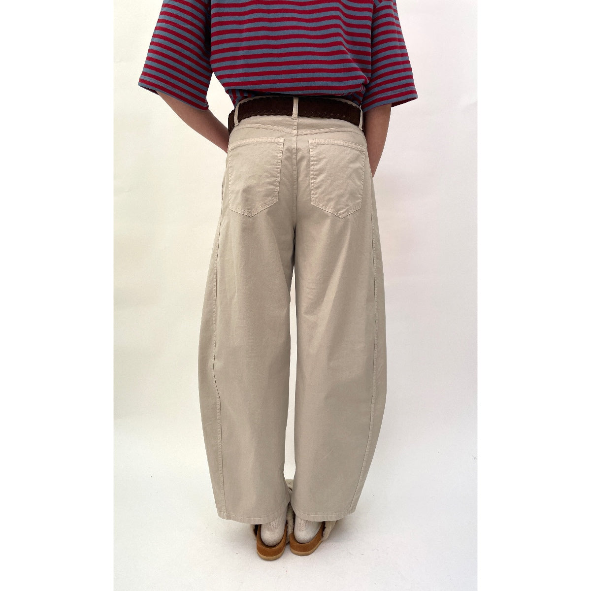 Belted Cotton Barrel Ecru