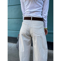 Belted Cotton Barrel Ecru