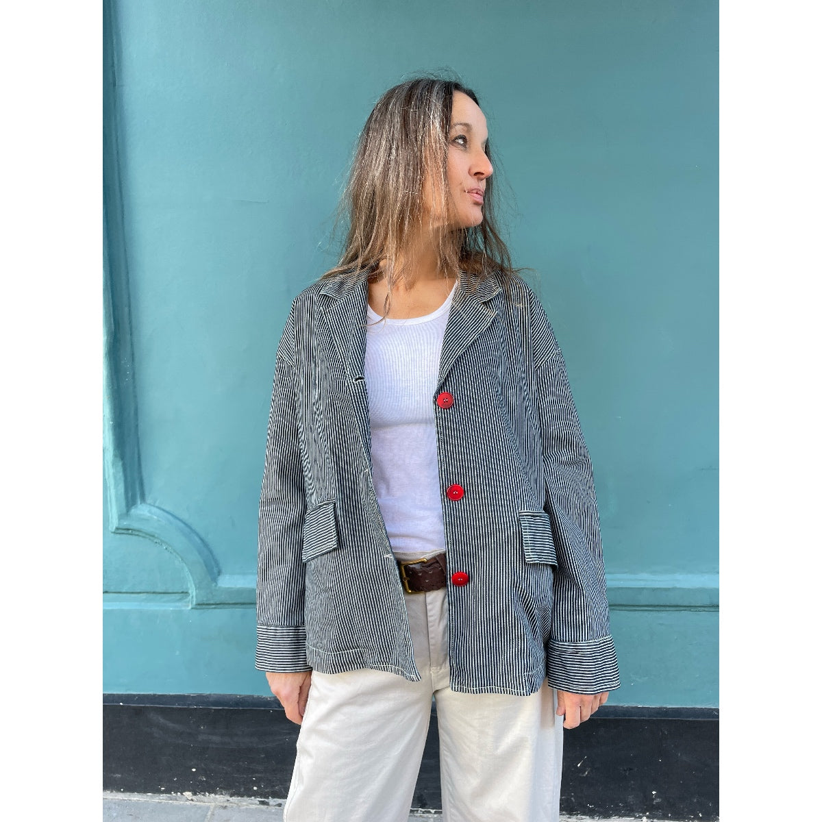 Stripe Boxy Jacket