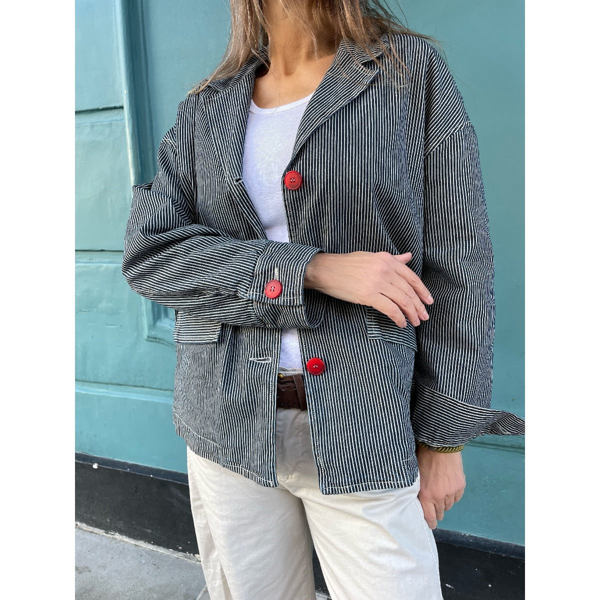 Stripe Boxy Jacket