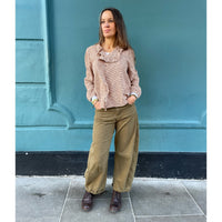 Chocolate Check Ruffle Shirt
