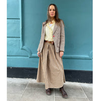 Toffee Stripe Belted Skirt