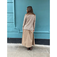 Toffee Stripe Belted Skirt