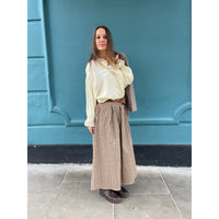 Toffee Stripe Belted Skirt