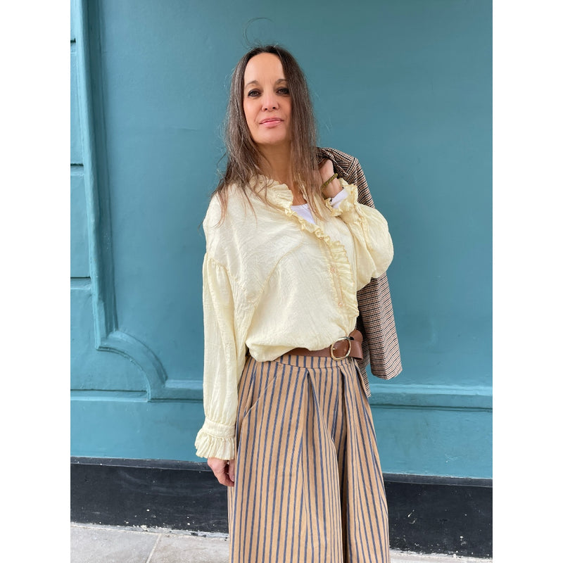 Light Yellow Ruffle Shirt