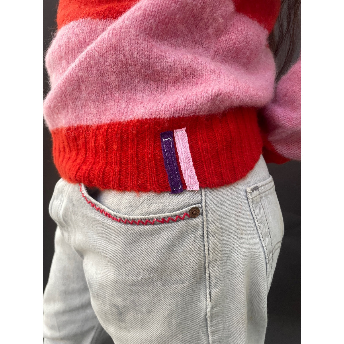 Useless Patti Pink/Red Stripe Jumper
