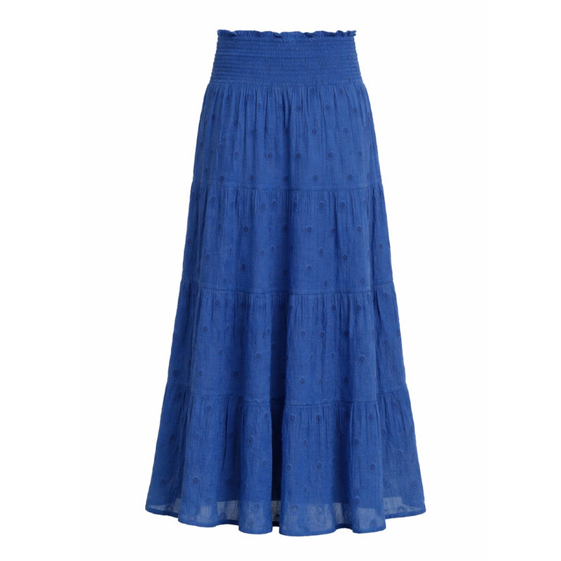 *LANDED* Frani Embroidered Maxi Skirt Cobalt