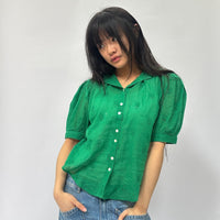 *LANDED* Frani Embroidered Top Green