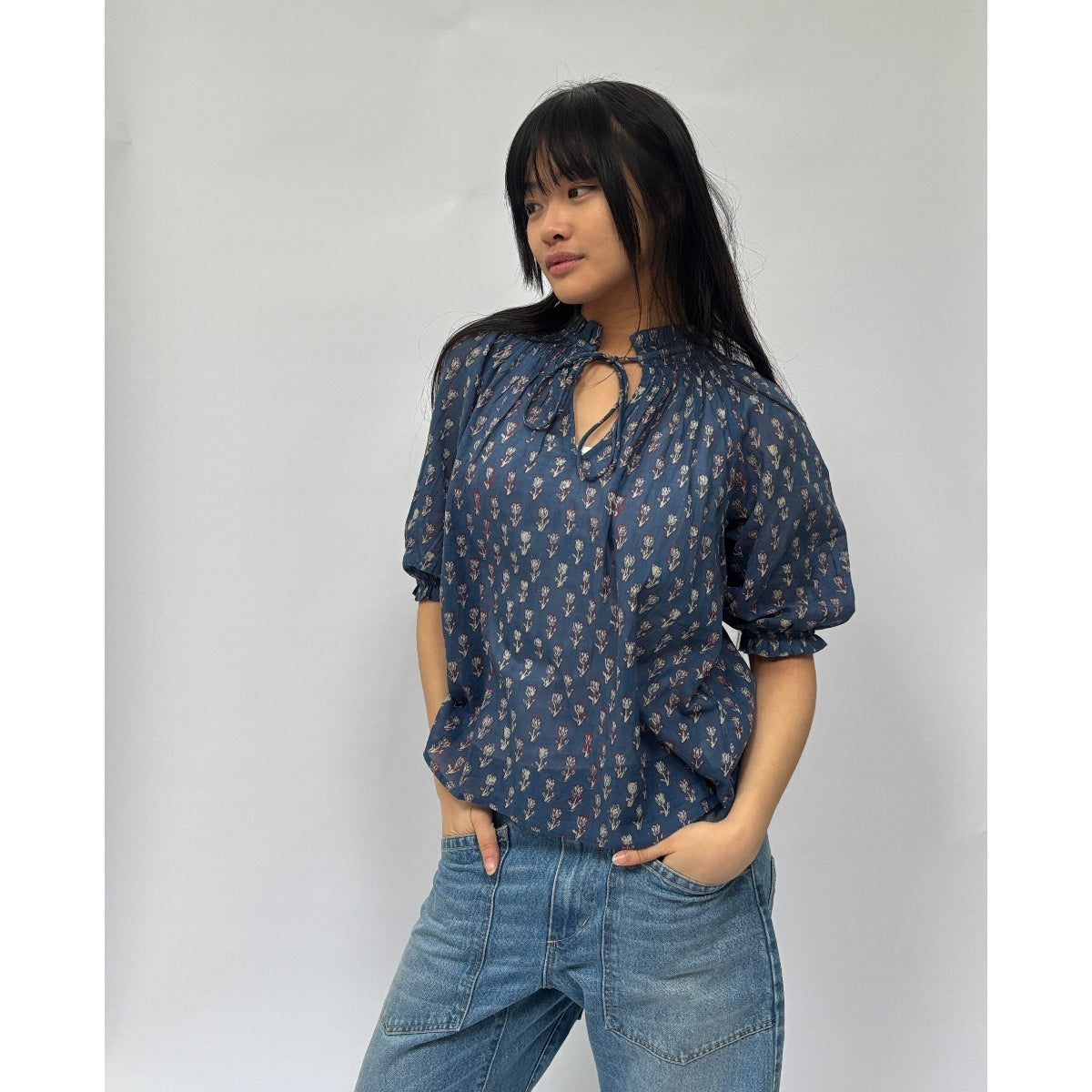*LANDED* Ari Short Sleeve Top Indigo