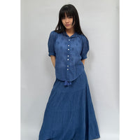 *LANDED* Frani Embroidered Top Cobalt