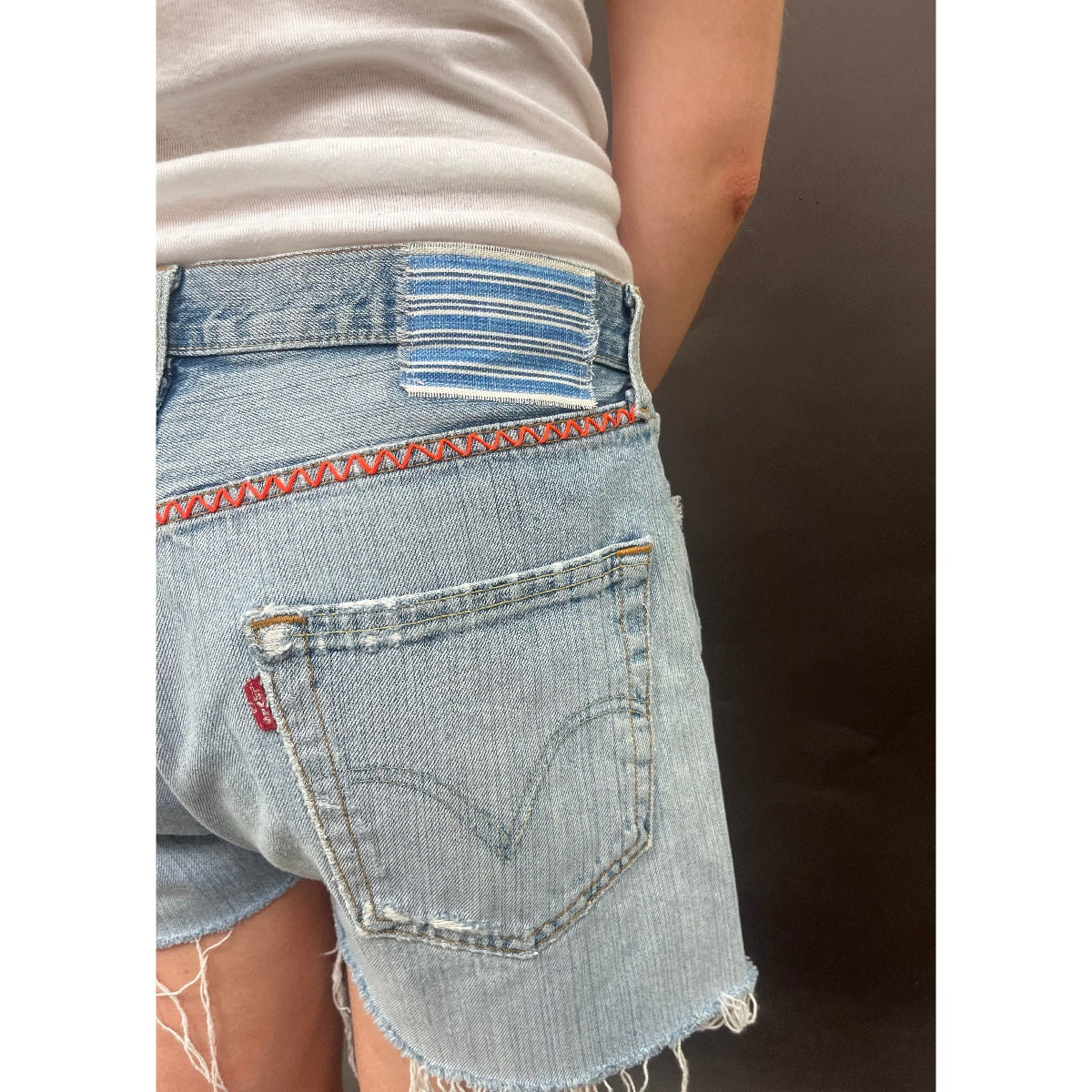 *NEW* Useless Zig Zag Levi's Cut Offs with Gingham Patch