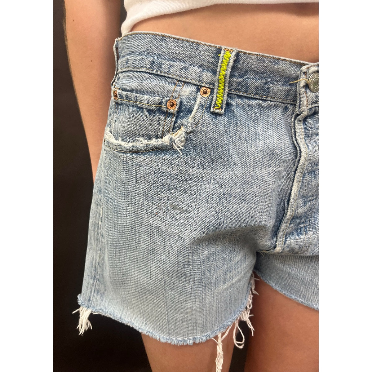 *NEW* Useless Zig Zag Levi's Cut Offs with Gingham Patch