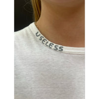 *NEW* Useless White Sleeveless T Shirt with Embroidery