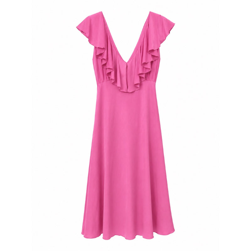 *NEW* Slinky Ruffle Dress Pink