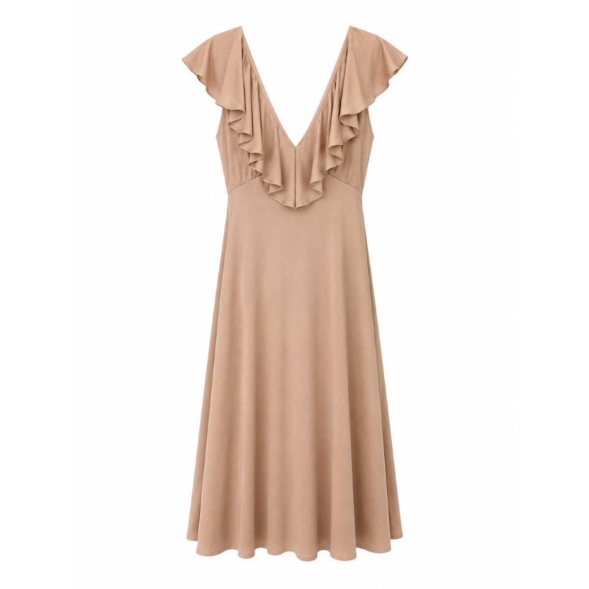 *NEW* Slinky Ruffle Dress Gold