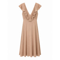 *NEW* Slinky Ruffle Dress Gold