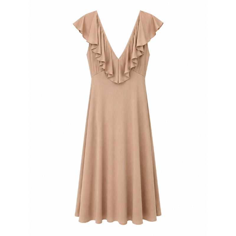 *NEW* Slinky Ruffle Dress Gold