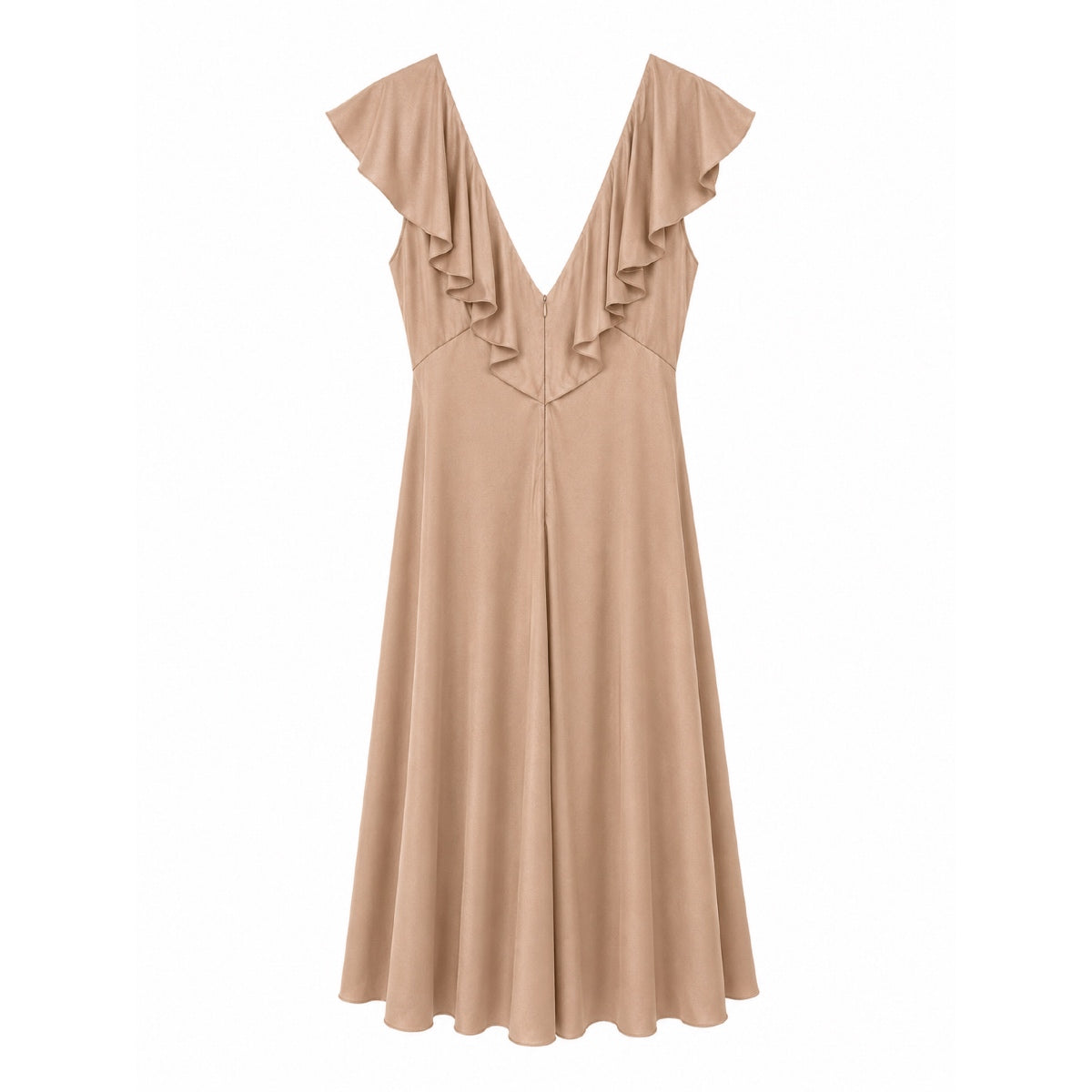 *NEW* Slinky Ruffle Dress Gold
