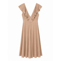 *NEW* Slinky Ruffle Dress Gold
