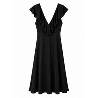 *NEW* Slinky Ruffle Dress Black