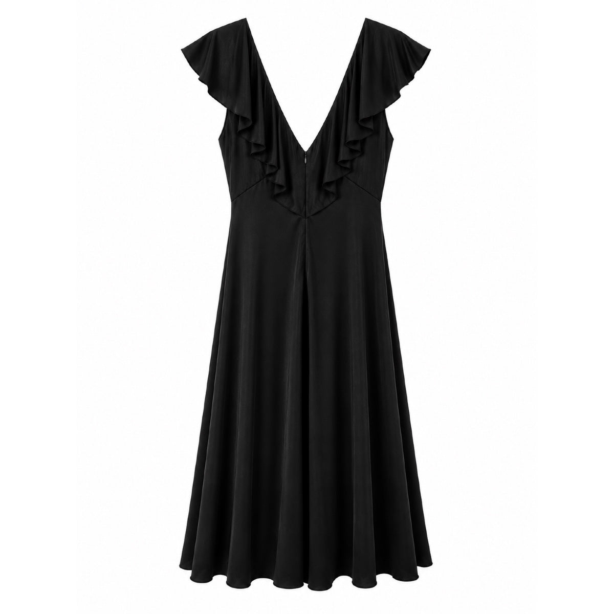 *NEW* Slinky Ruffle Dress Black