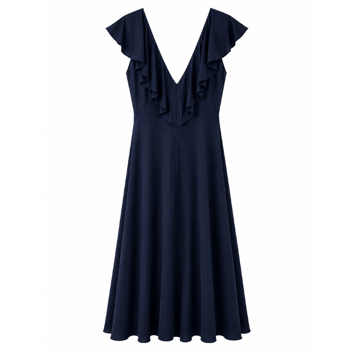 *NEW* Slinky Ruffle Dress Navy