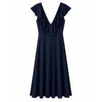 *NEW* Slinky Ruffle Dress Navy