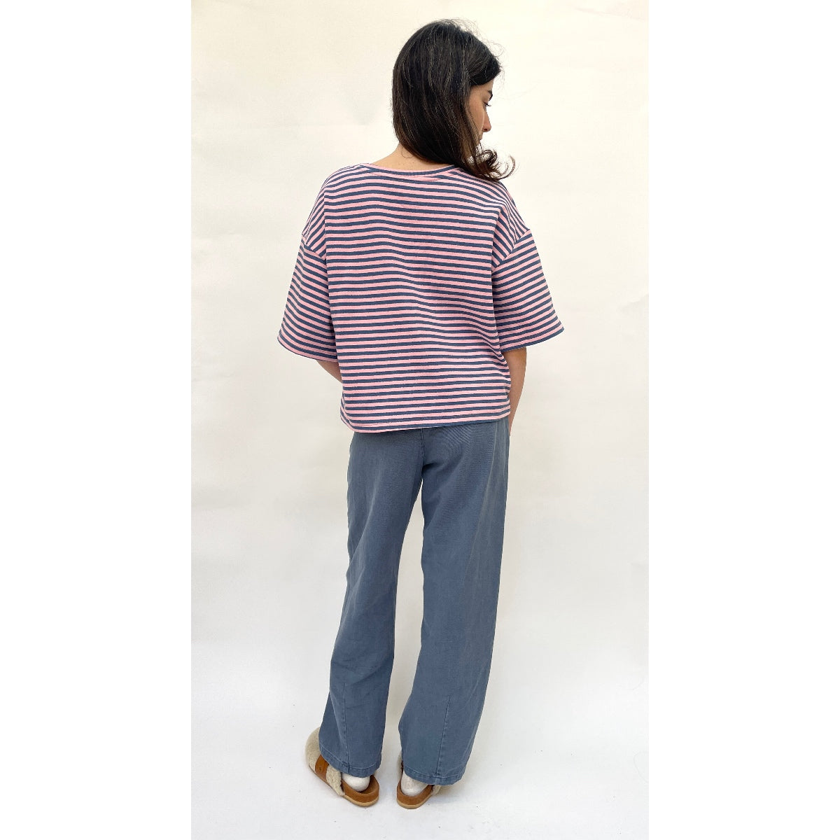 Pink/Blue Stripe Boxy T
