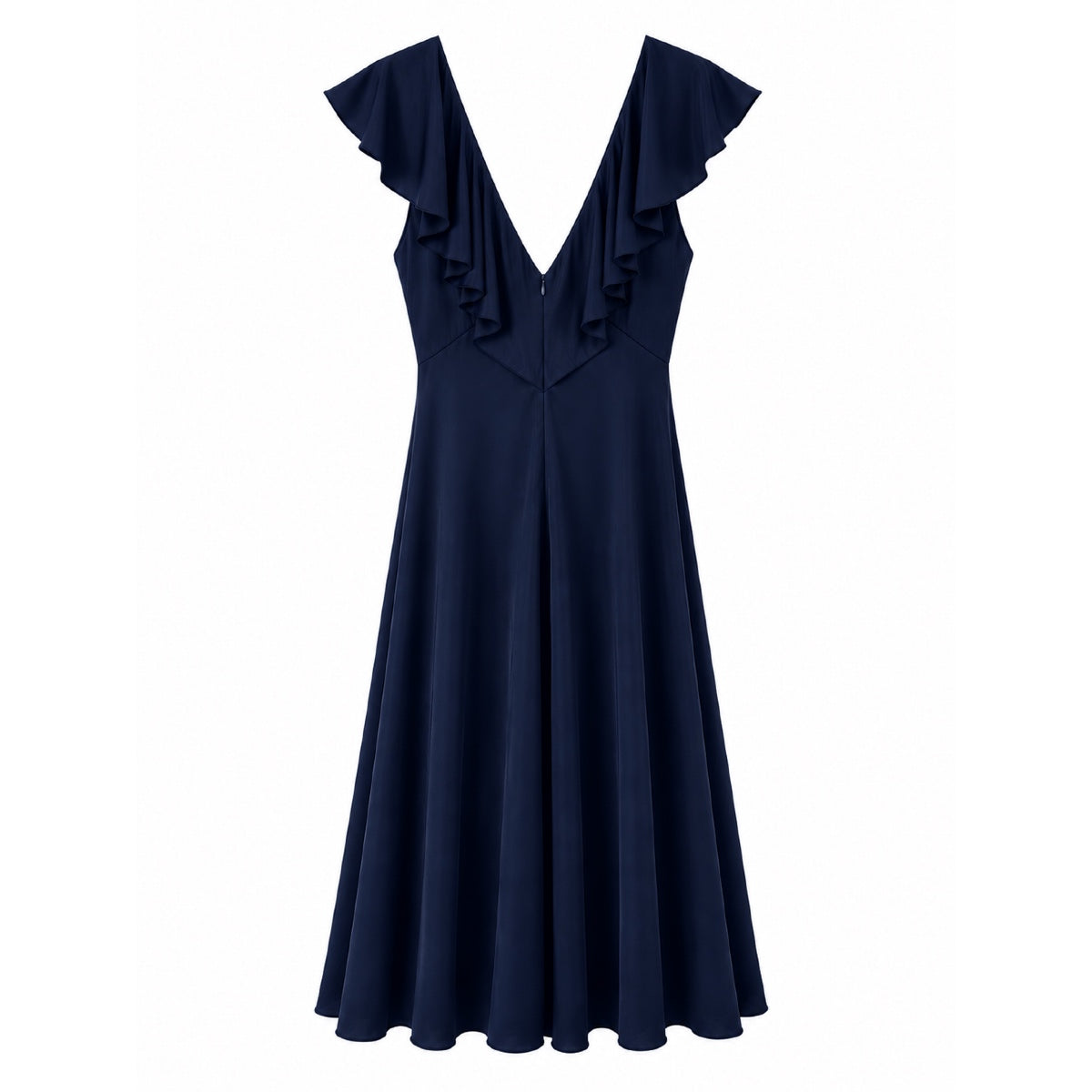 *NEW* Slinky Ruffle Dress Navy
