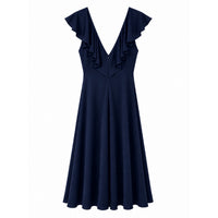 *NEW* Slinky Ruffle Dress Navy