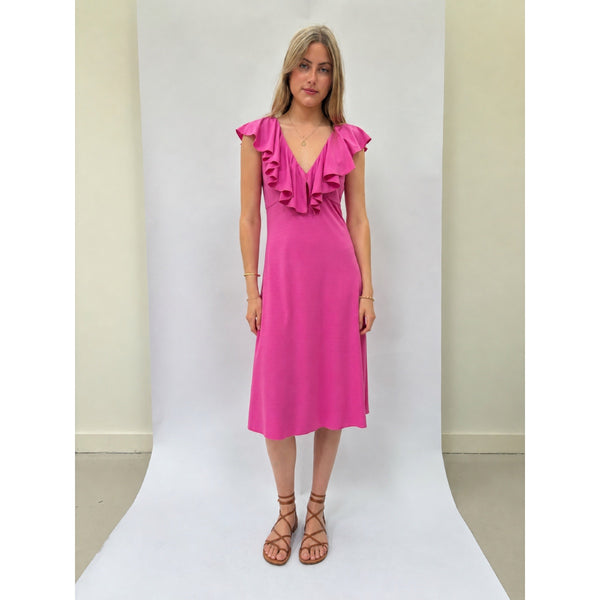*NEW* Slinky Ruffle Dress Pink