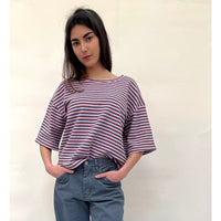 Pink/Blue Stripe Boxy T