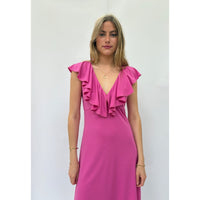 *NEW* Slinky Ruffle Dress Pink