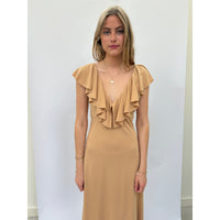 *NEW* Slinky Ruffle Dress Gold