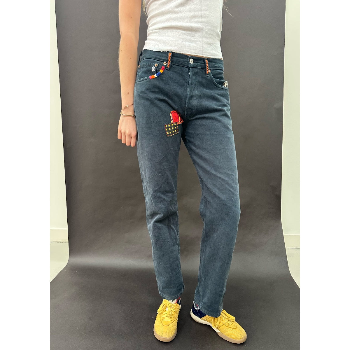 *NEW* Useless Patched Up Dark Wash Levi's