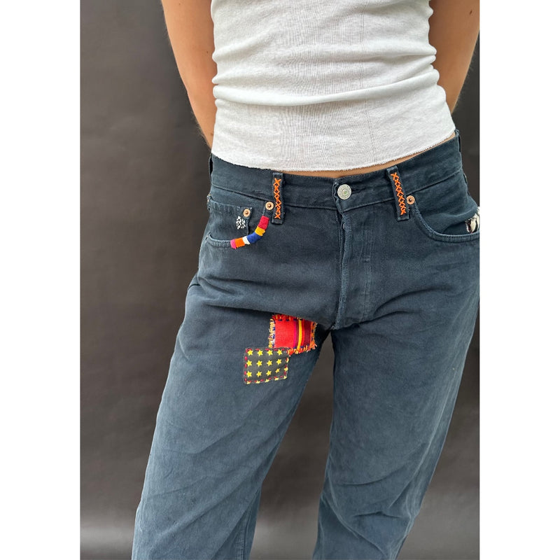 *NEW* Useless Patched Up Dark Wash Levi's