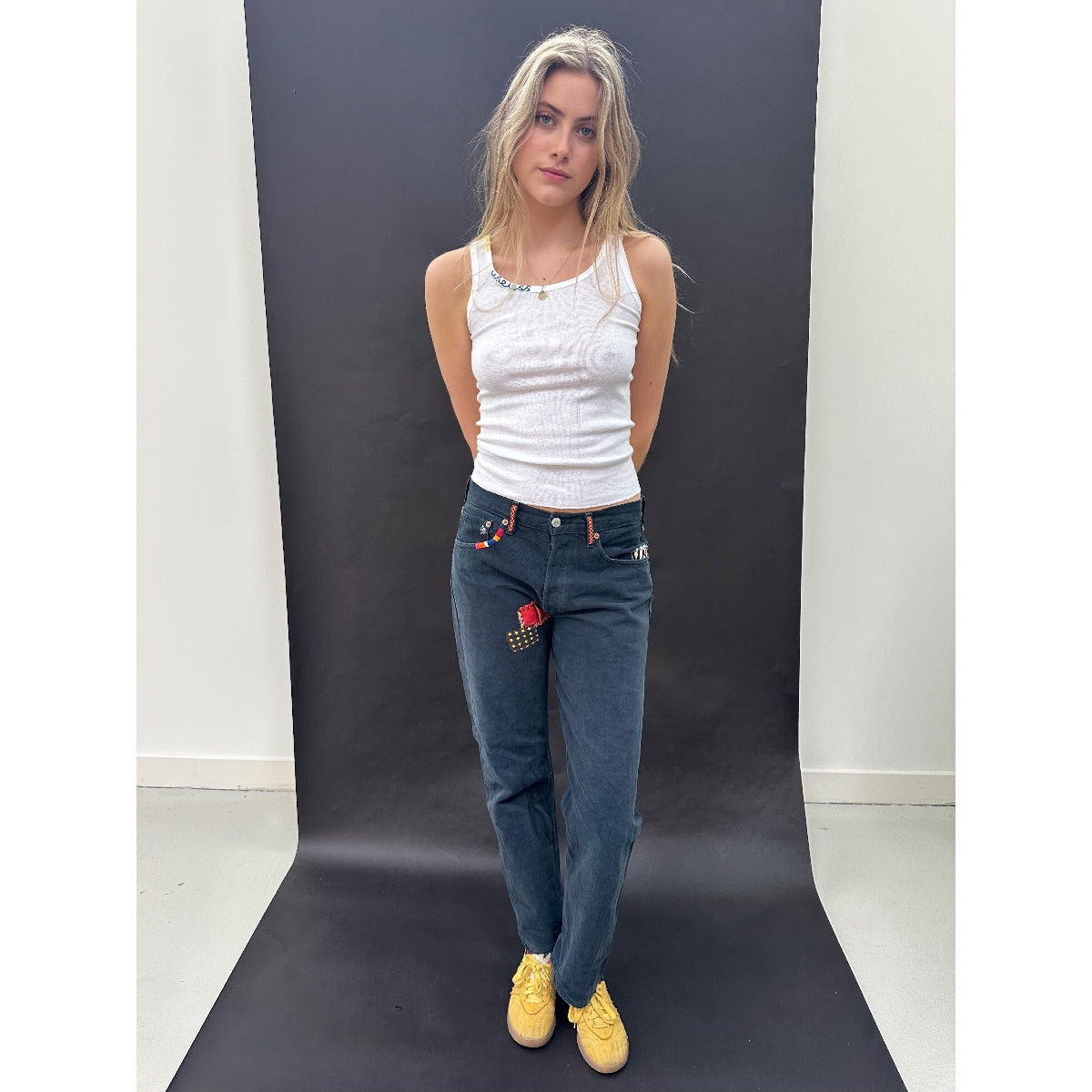 *NEW* Useless Patched Up Dark Wash Levi's