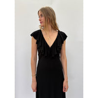 *NEW* Slinky Ruffle Dress Black