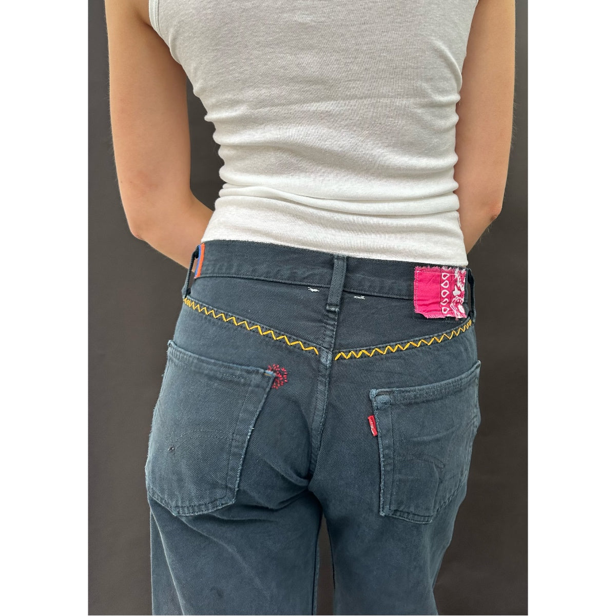 *NEW* Useless Patched Up Dark Wash Levi's